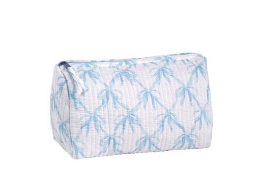 Mudpie blue bow cosmetic bag