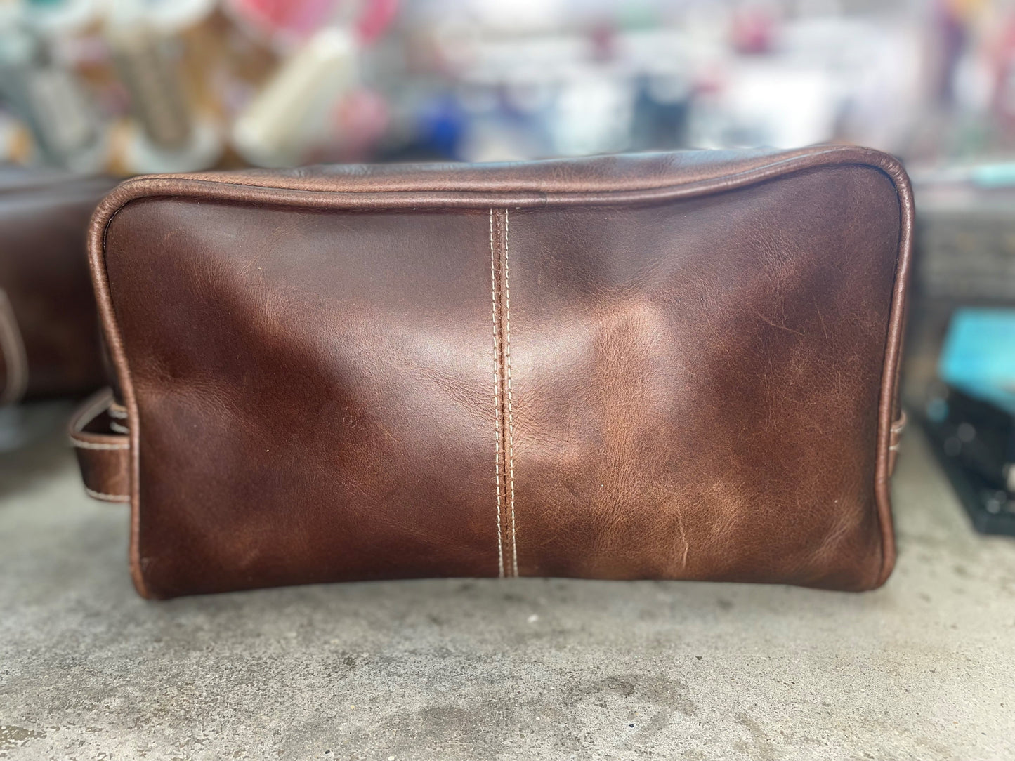 Jane Marie Brown Leather Dopp Kit
