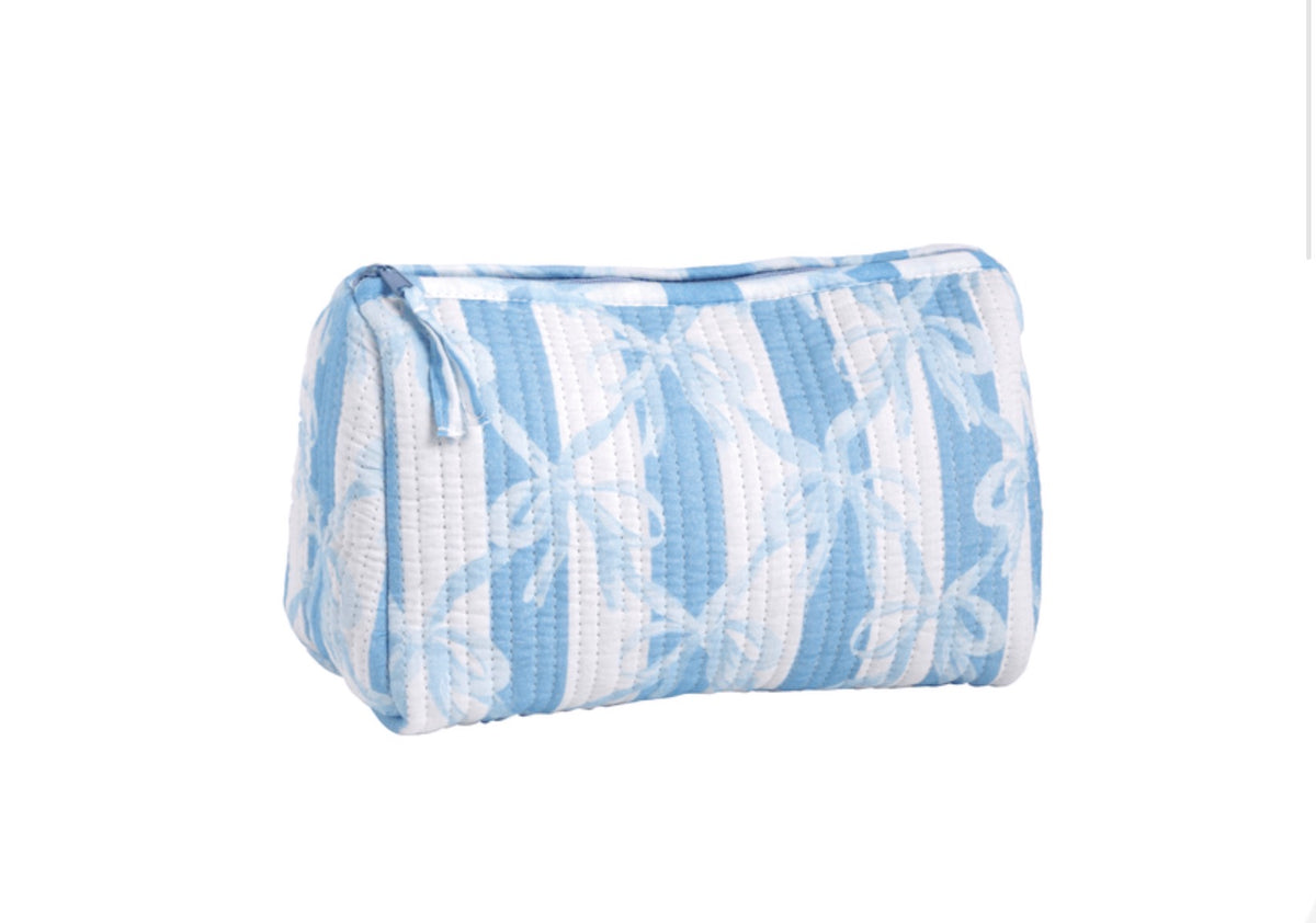 Mudpie blue bow cosmetic bag