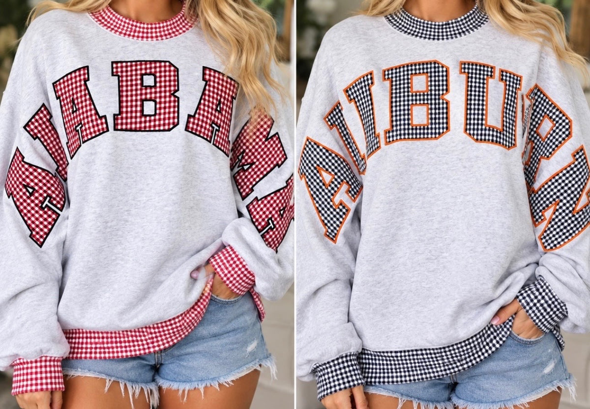 Auburn and Alabama spirit mockneck