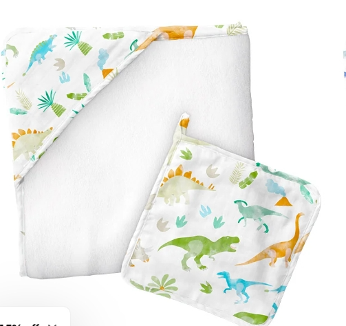 SJ hooded towel and washcloth set