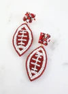 Load image into Gallery viewer, Beaded football earrings
