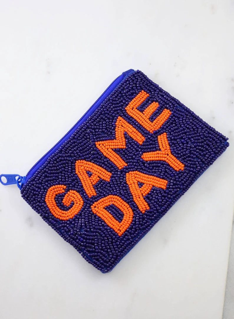 Game Day Beaded Coin Pouch